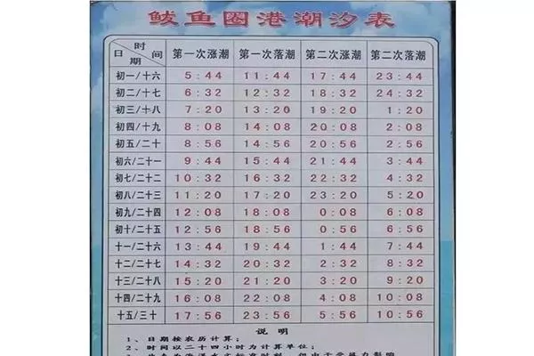 營口仙人島趕海地點(diǎn) 附鲅魚圈潮汐表